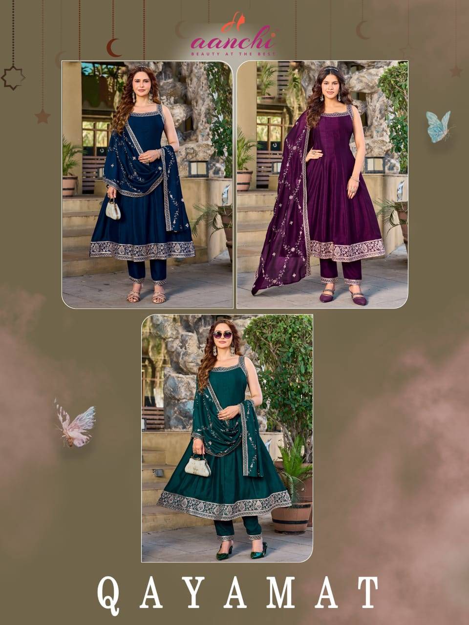 QAYAMAT By AANCHI Stylish Beautiful Colourful VICHITRA SILK Dresses At Wholesale Price